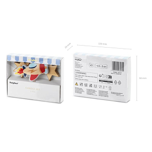 Свечи Party Deco "Самолет", 3 шт